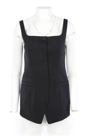ANOTHER TOMORROW BLACK WOVEN WAISTCOAT IT 40 UK 8