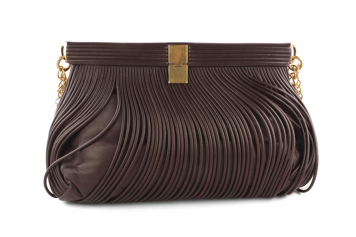 PROENZA SCHOULER BURGUNDY ROLO FRINGE LEATHER SHOULDER BAG