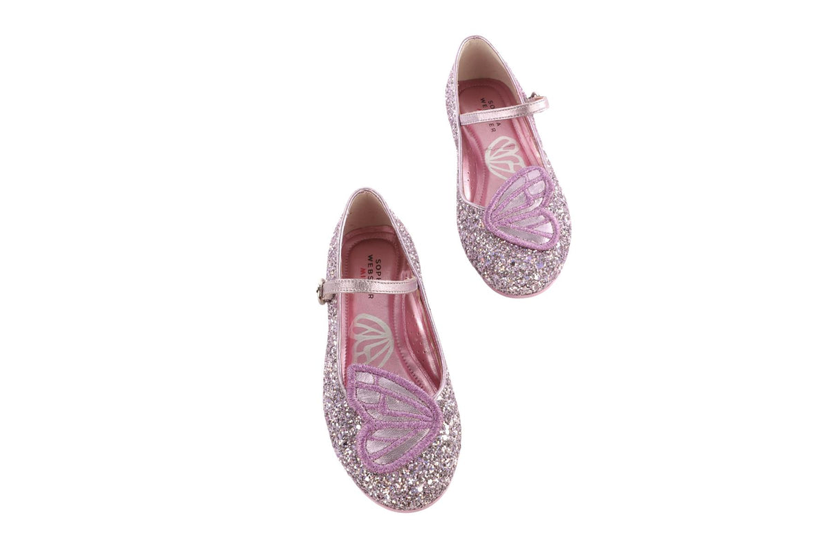 SOPHIA WEBSTER PINK KIDS GIRLS BALLET FLATS EU 27 UK 9 US 10