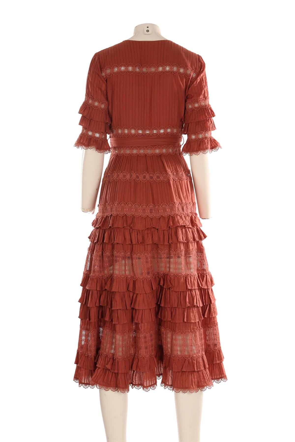 ZIMMERMANN PINK COTTON MAXI DRESS 1 UK 10