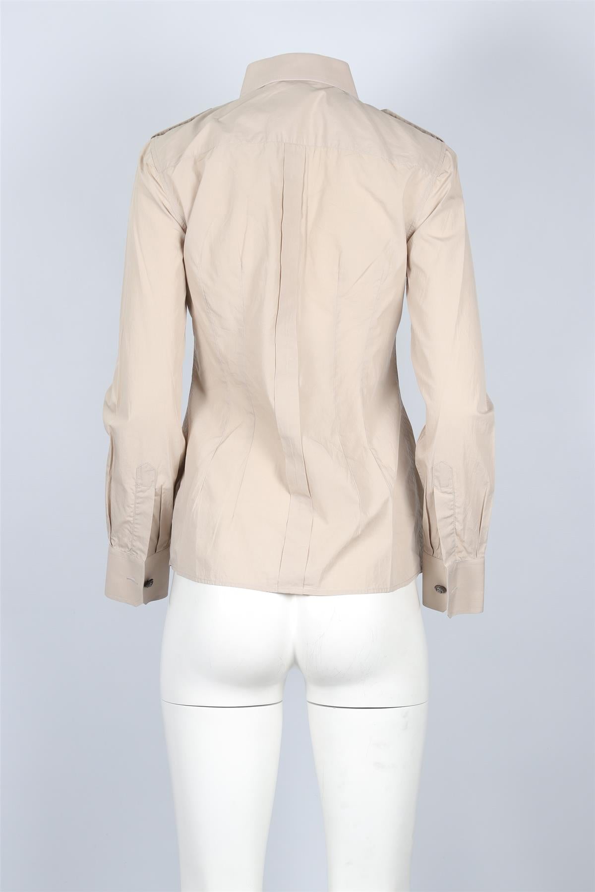DOLCE & GABBANA BEIGE COTTON SHIRT IT 42 UK 10