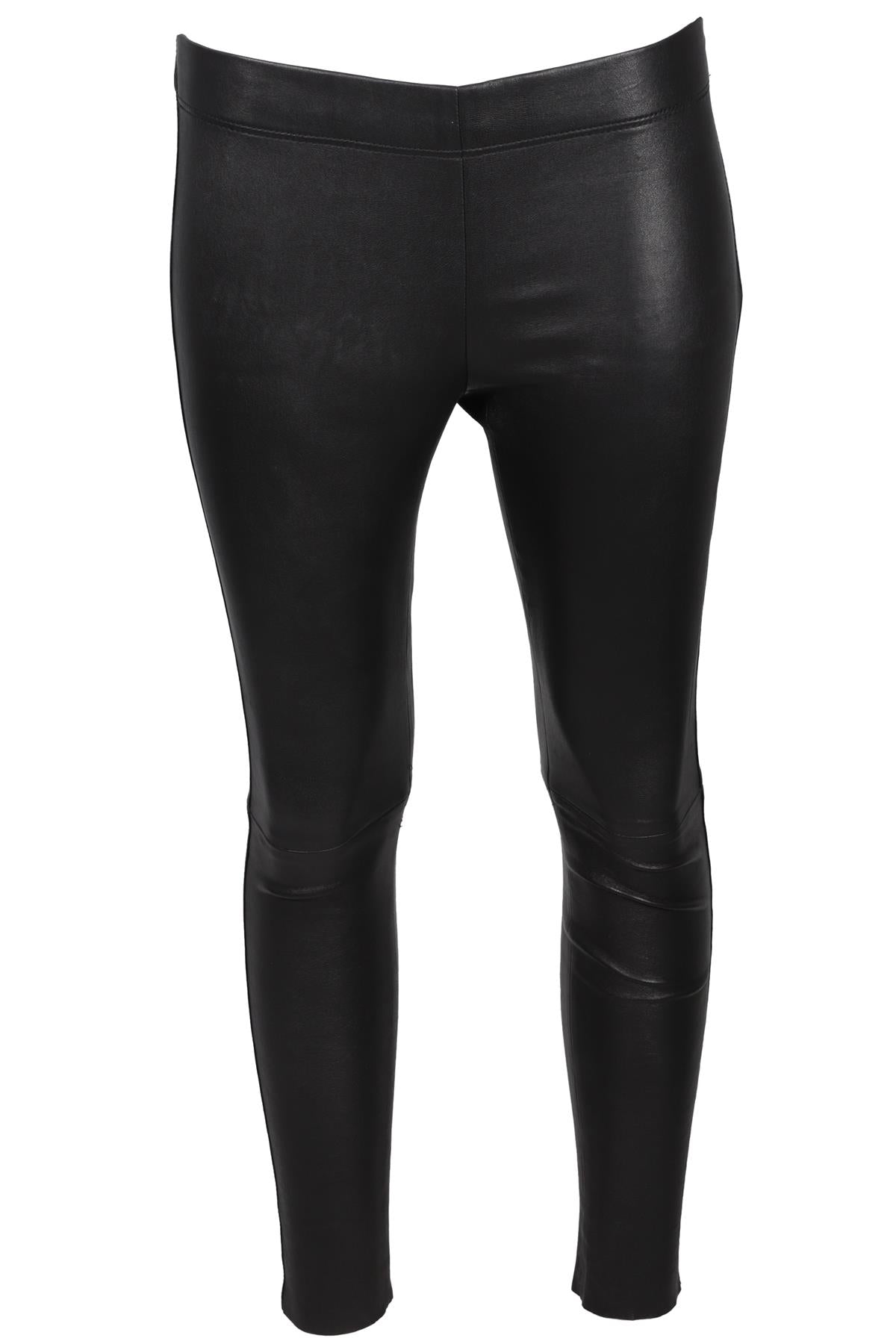 JOSEPH BLACK LEATHER SKINNY PANTS IT 36 UK 4