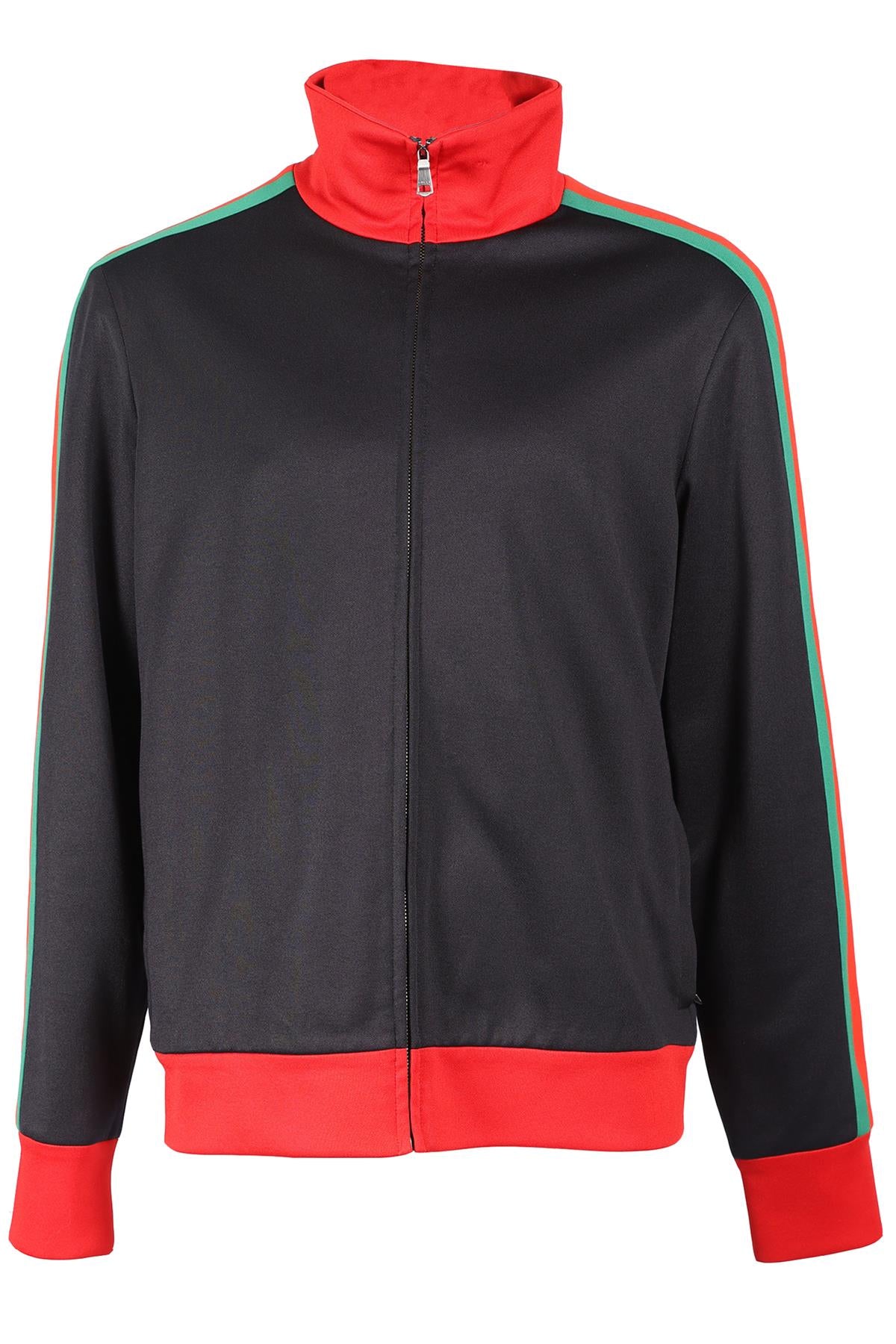 GUCCI NAVY AND RED MEN'S JERSEY JACKET LARGE