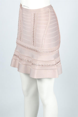 HERVE LEGER PINK BANDAGE MINI SKIRT XSMALL