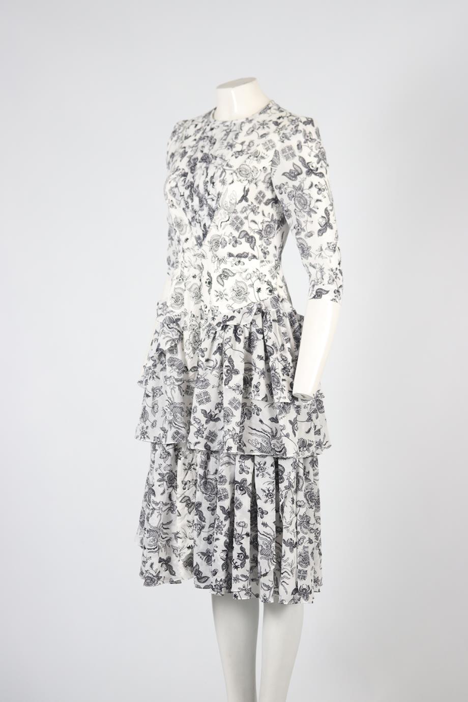 BORA AKSU FLORAL PRINT CREPE MIDI DRESS FR 40 UK 12
