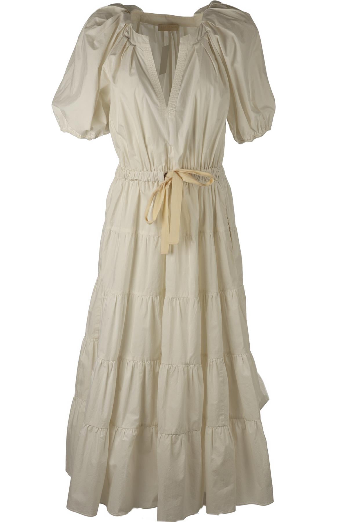 ULLA JOHNSON ECRU COTTON MAXI DRESS US 8 UK 12