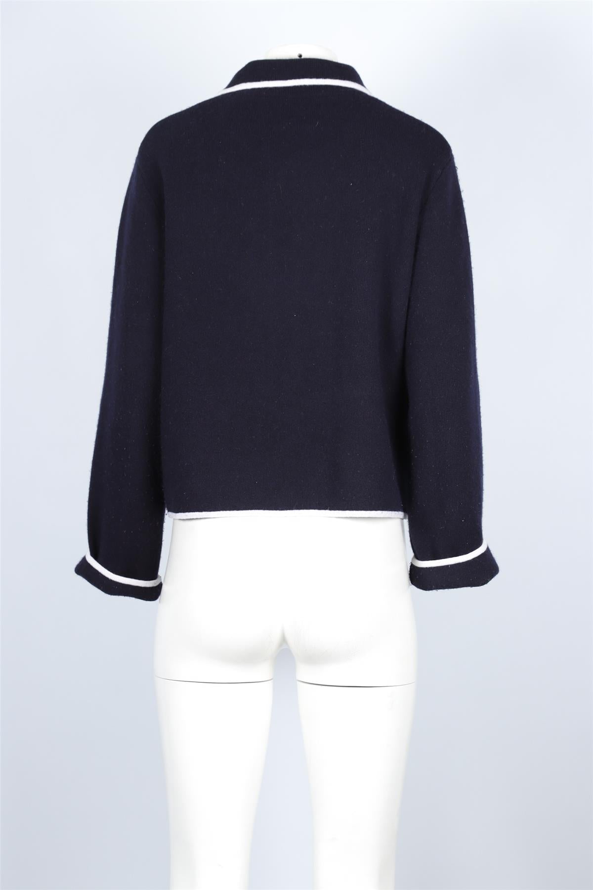 Allude Navy Cashmere Cardigan LARGE