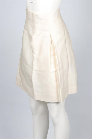 CHANEL CREAM COTTON MINI SKIRT FR 36 UK 8