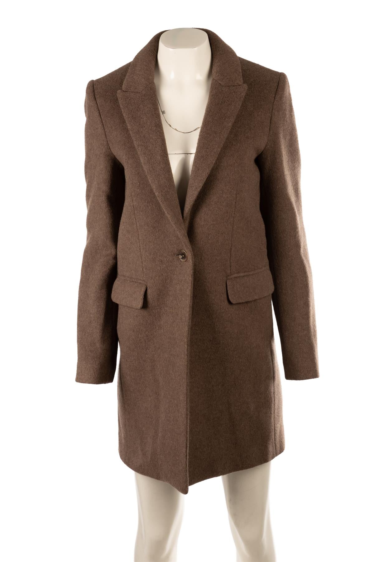 REFORMATION BROWN WOOL COAT SMALL