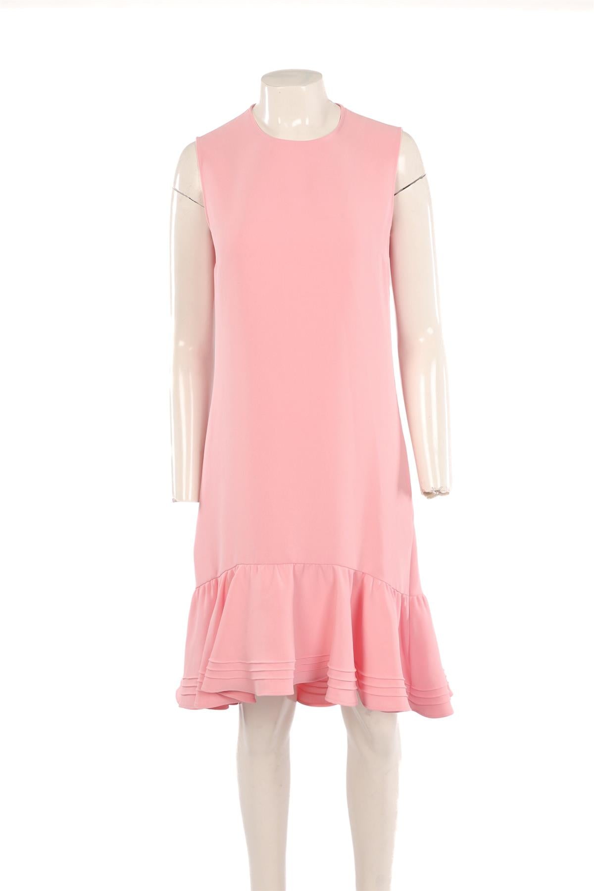 VICTORIA VICTORIA BECKHAM PINK CREPE MIDI DRESS UK 10
