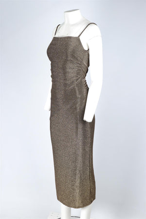 REFORMATION GOLD KNIT MAXI DRESS SMALL