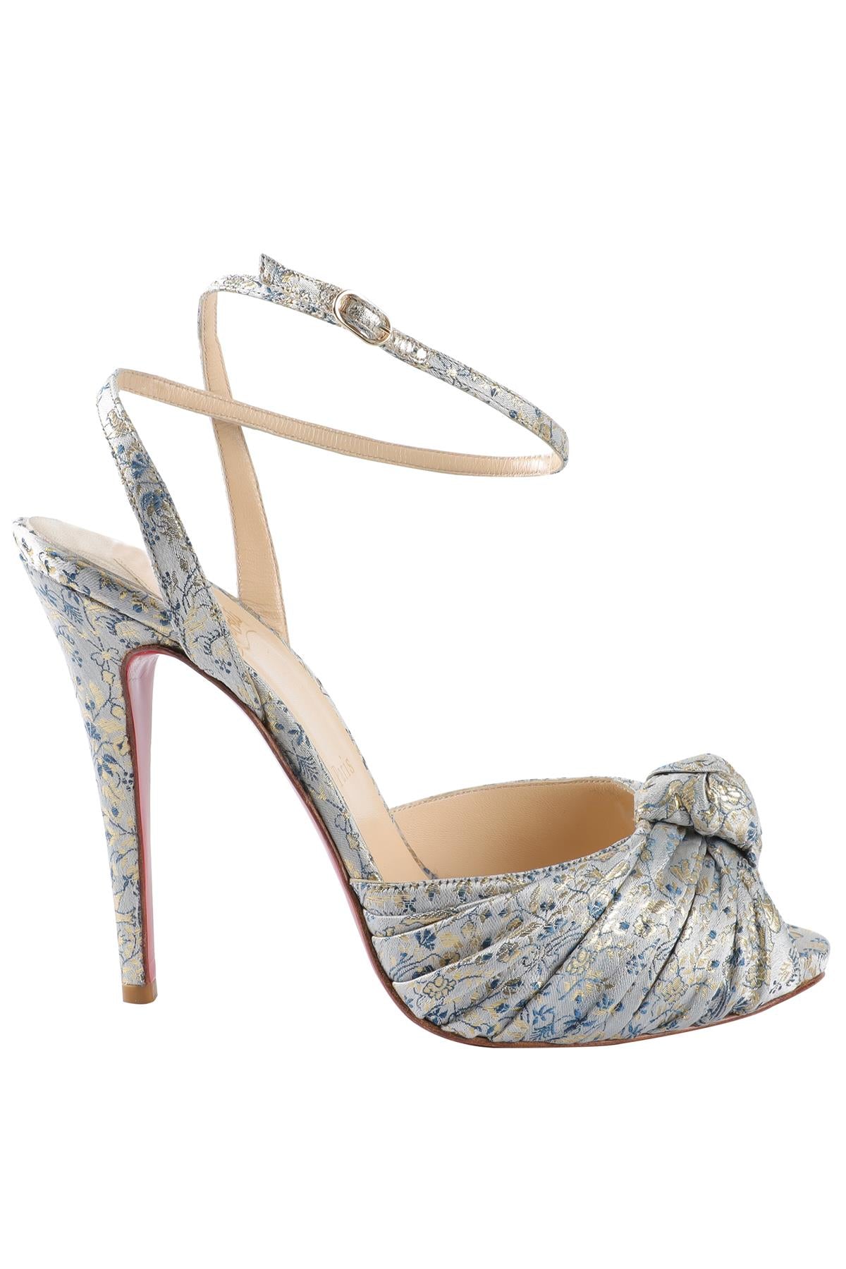 CHRISTIAN LOUBOUTIN BLUE JACQUARD SANDALS EU 40 UK 7 US 10