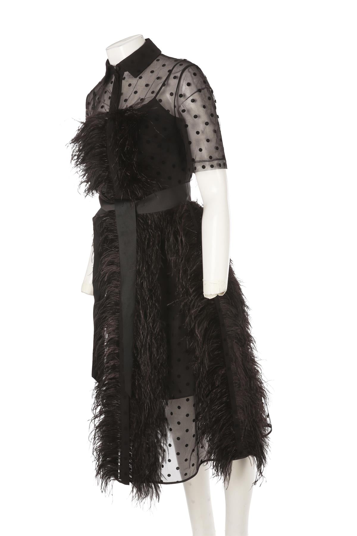 BLACK SILK MIDI DRESS