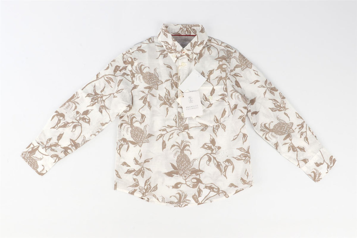 BRUNELLO CUCINELLI WHITE KIDS BOYS SHIRT 6 YEARS