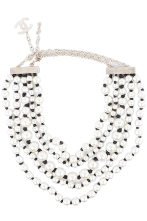 CHANEL IVORY 2016 CC PEARL NECKLACE