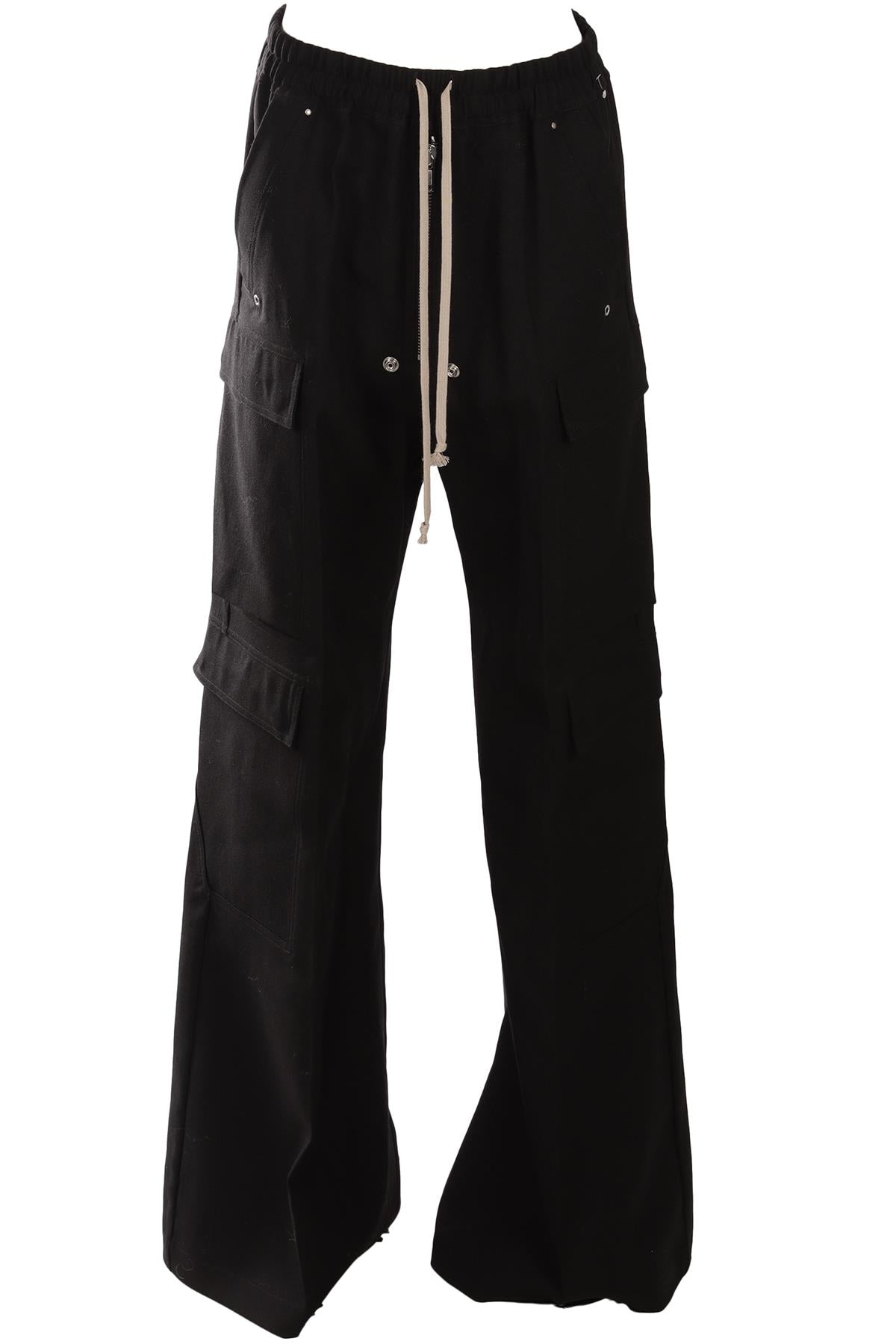 RICK OWENS BLACK WOOL WIDE LEG PANTS IT 40 UK 8