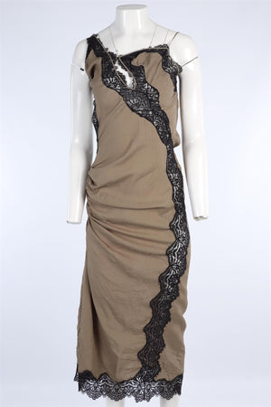 CHRISTOPHER ESBER GREEN CREPE MAXI DRESS