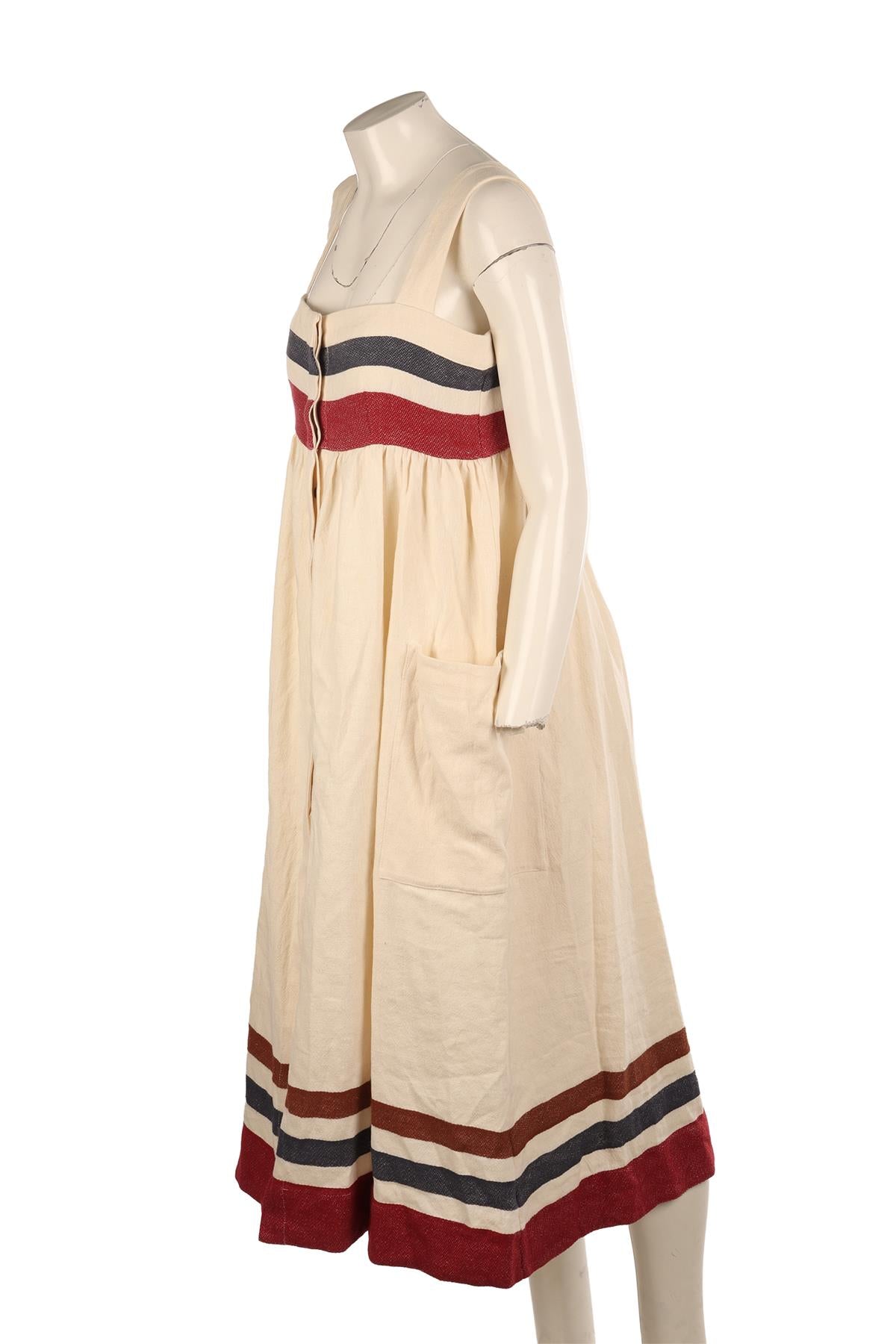 THREE GRACES LONDON CREAM LINEN MAXI DRESS UK 10