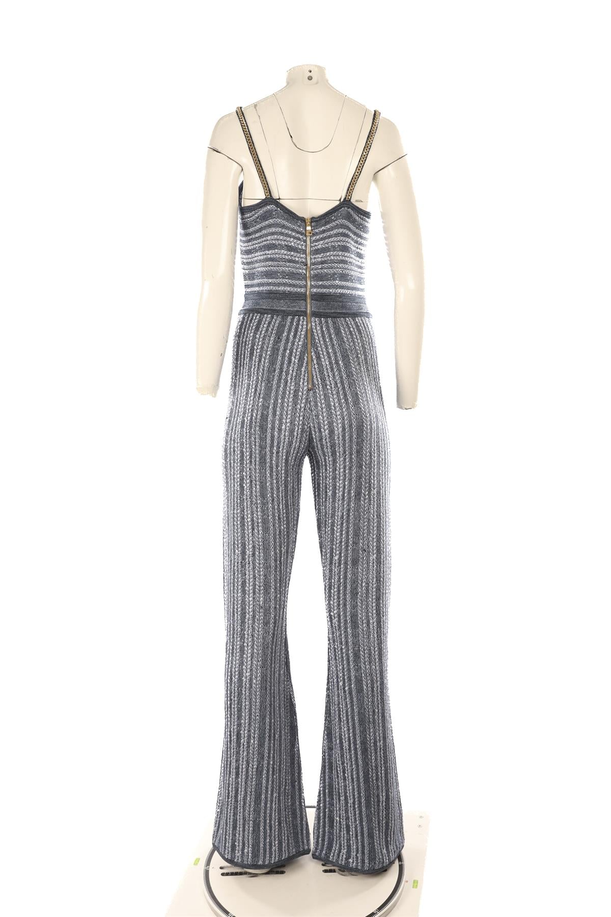 BALMAIN BLUE KNIT JUMPSUIT FR 40 UK 12