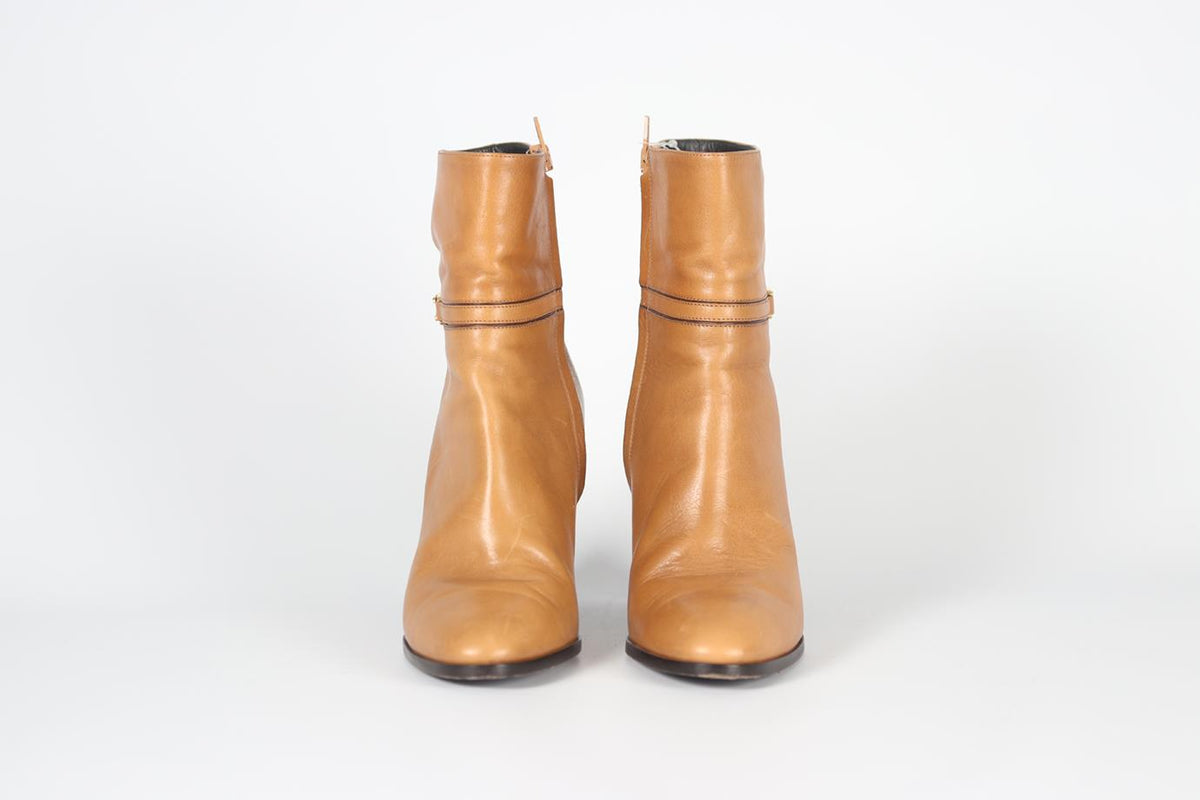 CELINE CLAUDE LEATHER ANKLE BOOTS EU 40 UK 7 US 10
