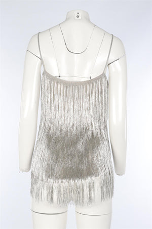 RACHEL ZOE SILVER FRINGE TOP SMALL