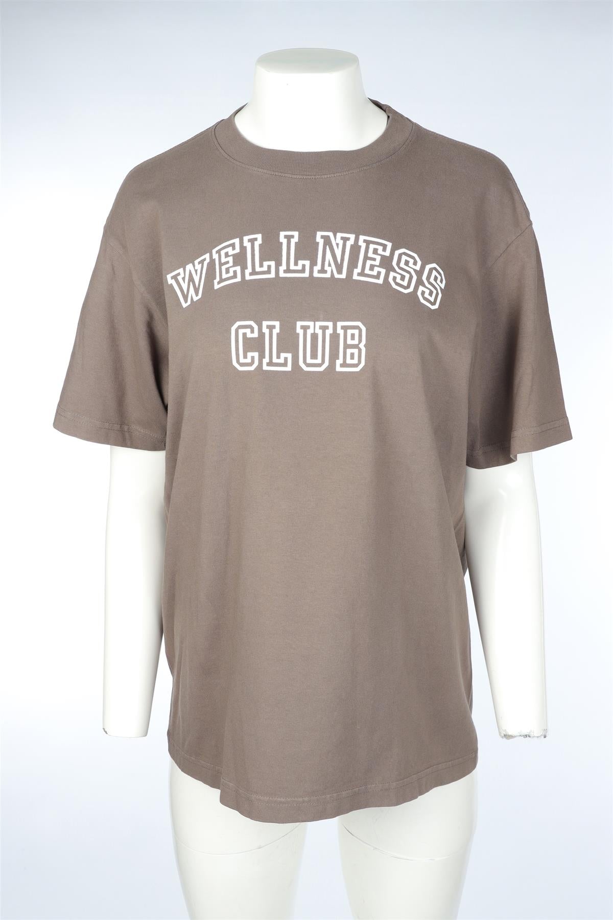 SPORTY & RICH BROWN COTTON T-SHIRT MEDIUM