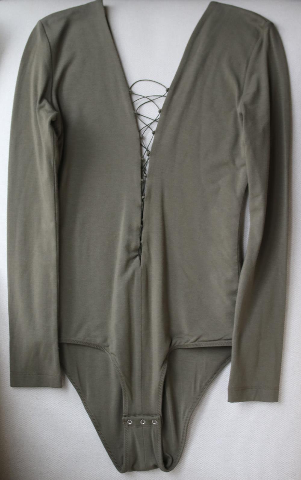 T BY ALEXANDER WANG LACE UP STRETCH MODAL BODYSUIT MEDIUM