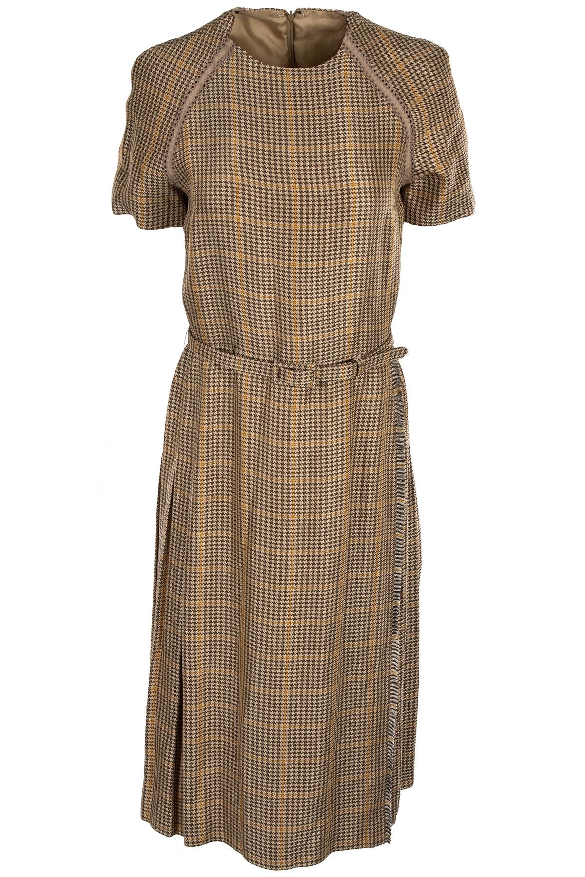 RALPH LAUREN COLLECTION BROWN SATIN MIDI DRESS UK 10