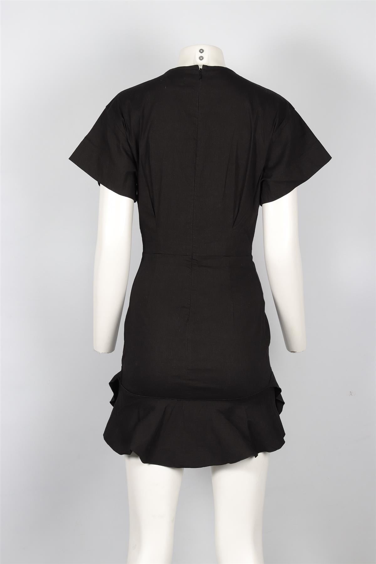 ISABEL MARANT ÉTOILE BLACK COTTON MINI DRESS FR 40 UK 12