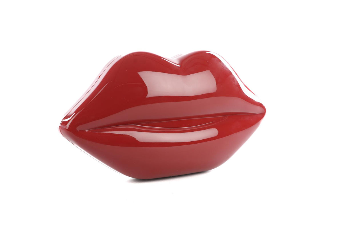 Lulu Guiness Red Lulu Medium Red Lips Clutch