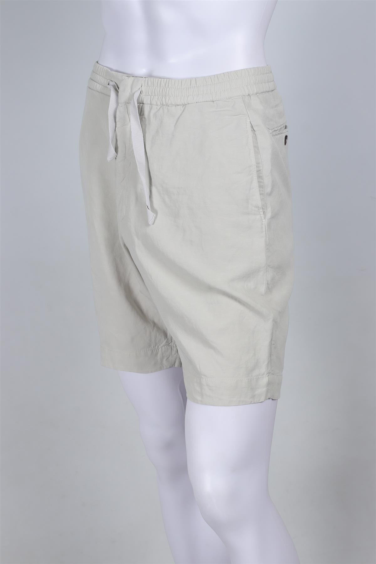 OFFICINE GENERALE GREY MEN'S LINEN SHORTS IT 46 UK/US WAIST 30
