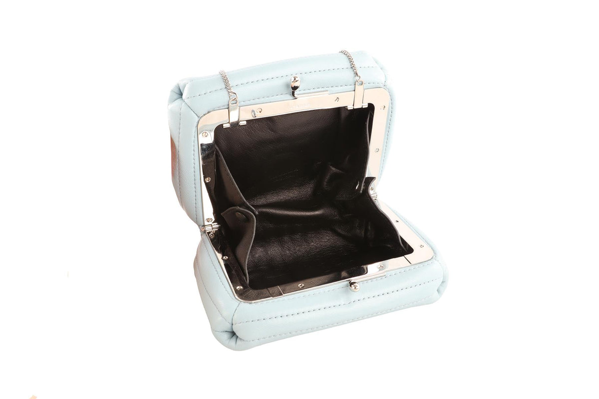 JIL SANDER BLUE LEATHER CLUTCH