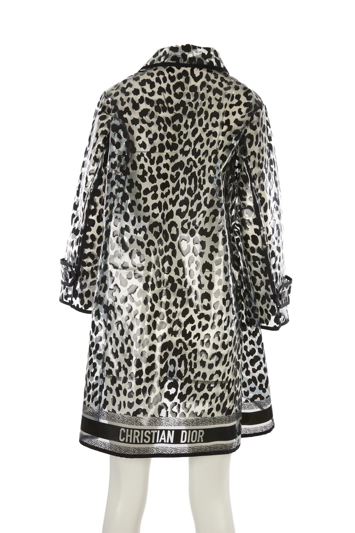 CHRISTIAN DIOR BLACK OBLIQUE VINYL COAT FR 40 UK 12