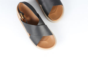 SEE BY CHLOÉ  BLACK LEATHER SANDALS EU 40 UK 7 US 10