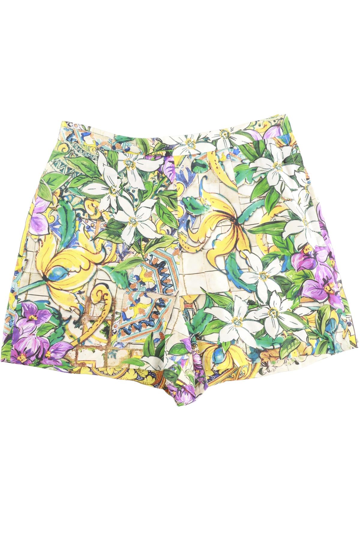 DOLCE & GABBANA MULTI SILK SHORTS IT 38 UK 6