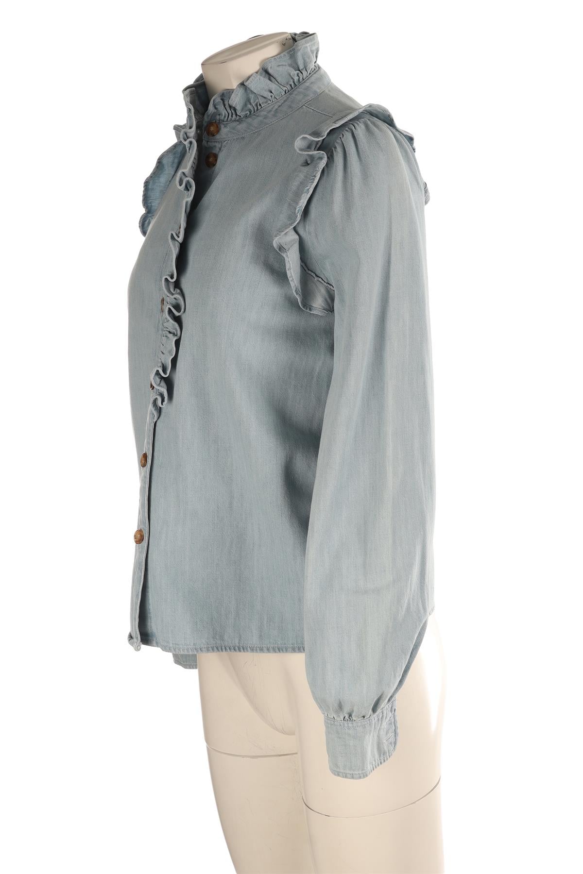 SÉZANE BLUE DENIM SHIRT FR 38 UK 10