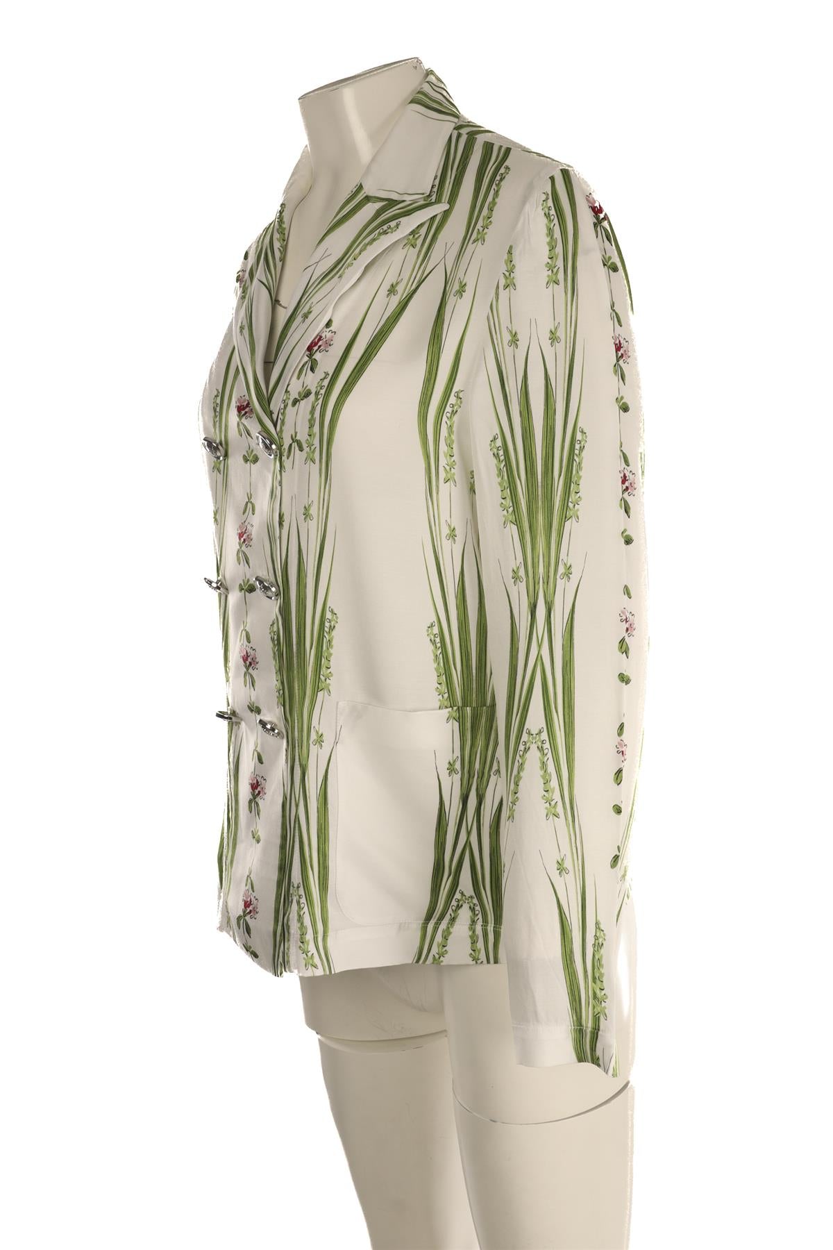 GIAMBATTISTA VALLI IVORY WOVEN SHIRT IT 42 UK 10