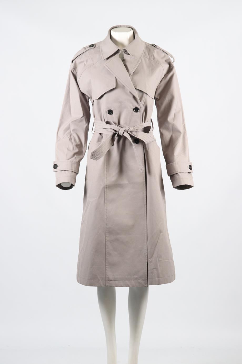 ANINE BING DOUBLE BREASTED BELTED COTTON TRENCH COAT SMALL