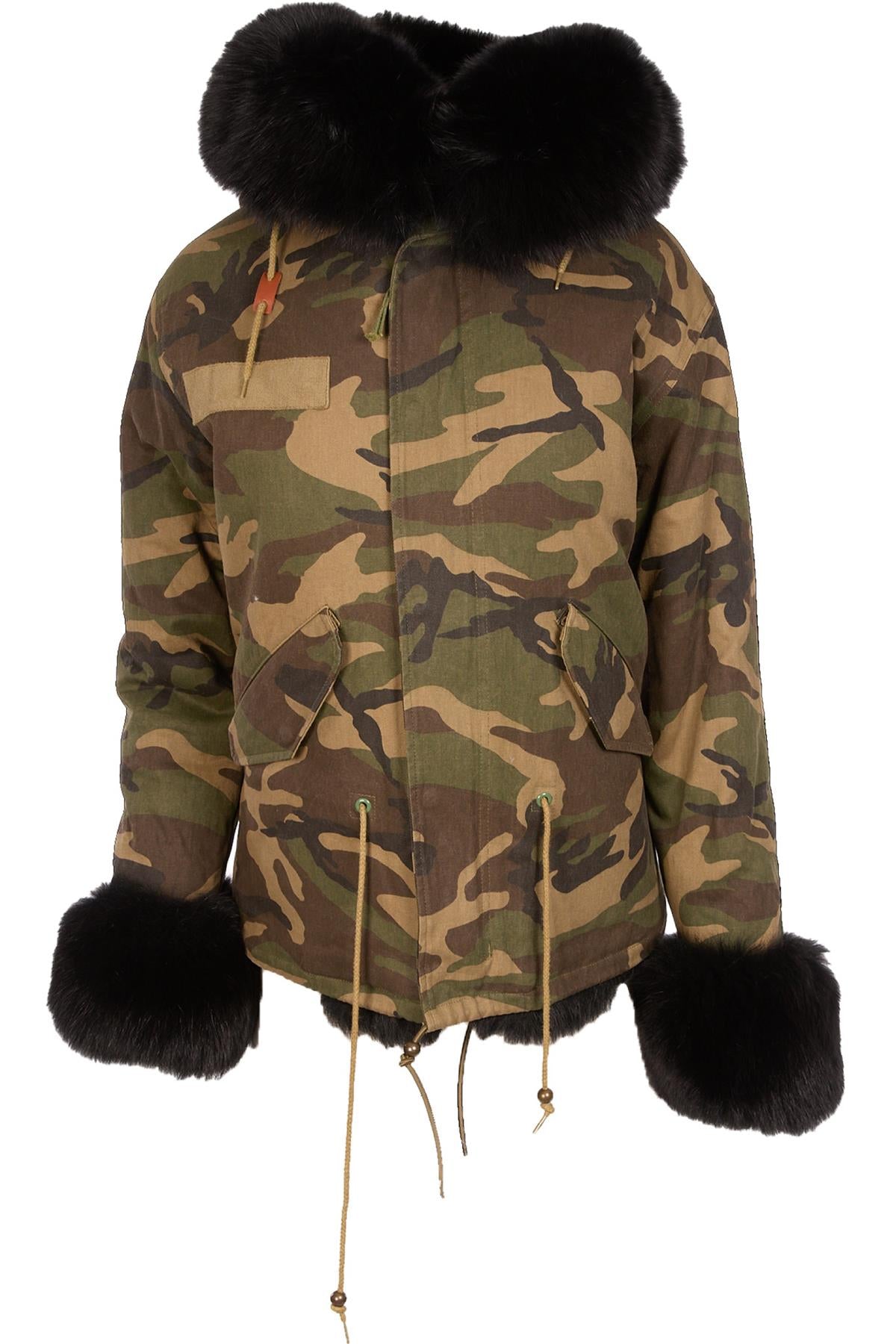 POPPY LONDON GREEN FOX FUR JACKET SMALL