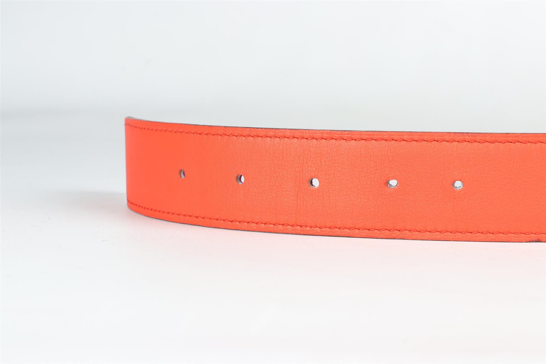 HERMÈS RED AND PURPLE 2013 H 32MM LEATHER BELT