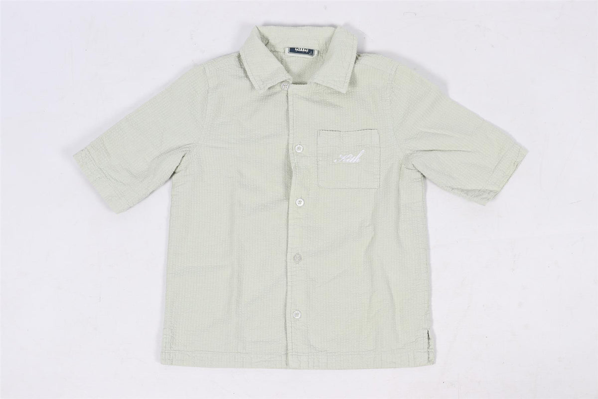 KITH GREEN KIDS BOYS COTTON SHIRT AND SHORTS SET 6-7 YEARS