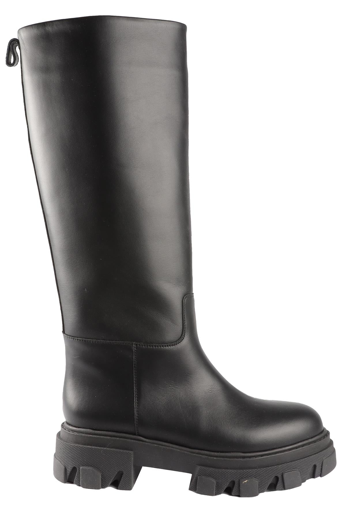GIA + PERNILLE TEISBAEK BLACK LEATHER KNEE HIGH BOOTS EU 37 UK 4