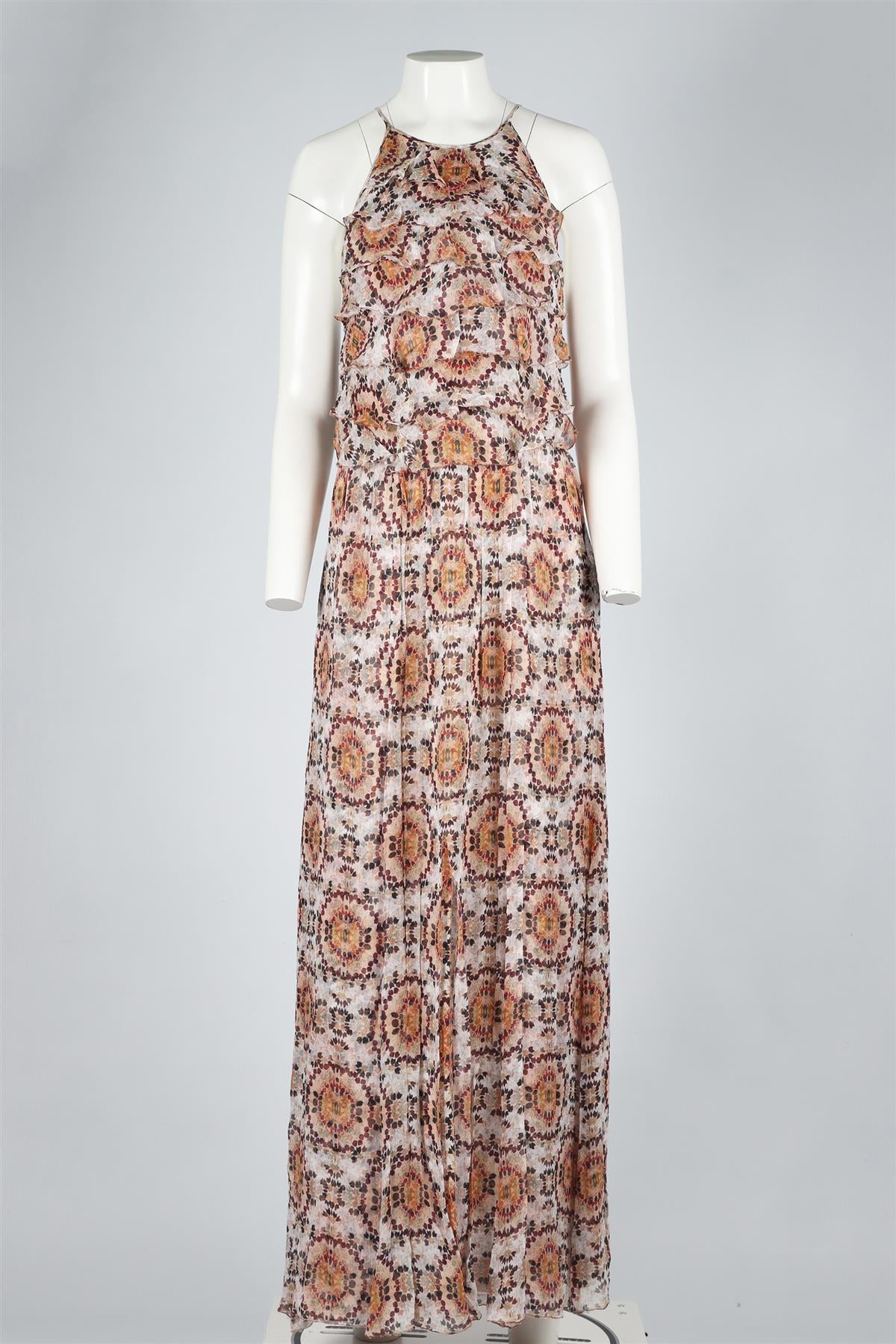 L'AGENCE ORANCE SILK MAXI DRESS US 4