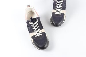 LOUIS VUITTON NAVY RUN AWAY SUEDE SNEAKERS EU 38 UK 5 US 8