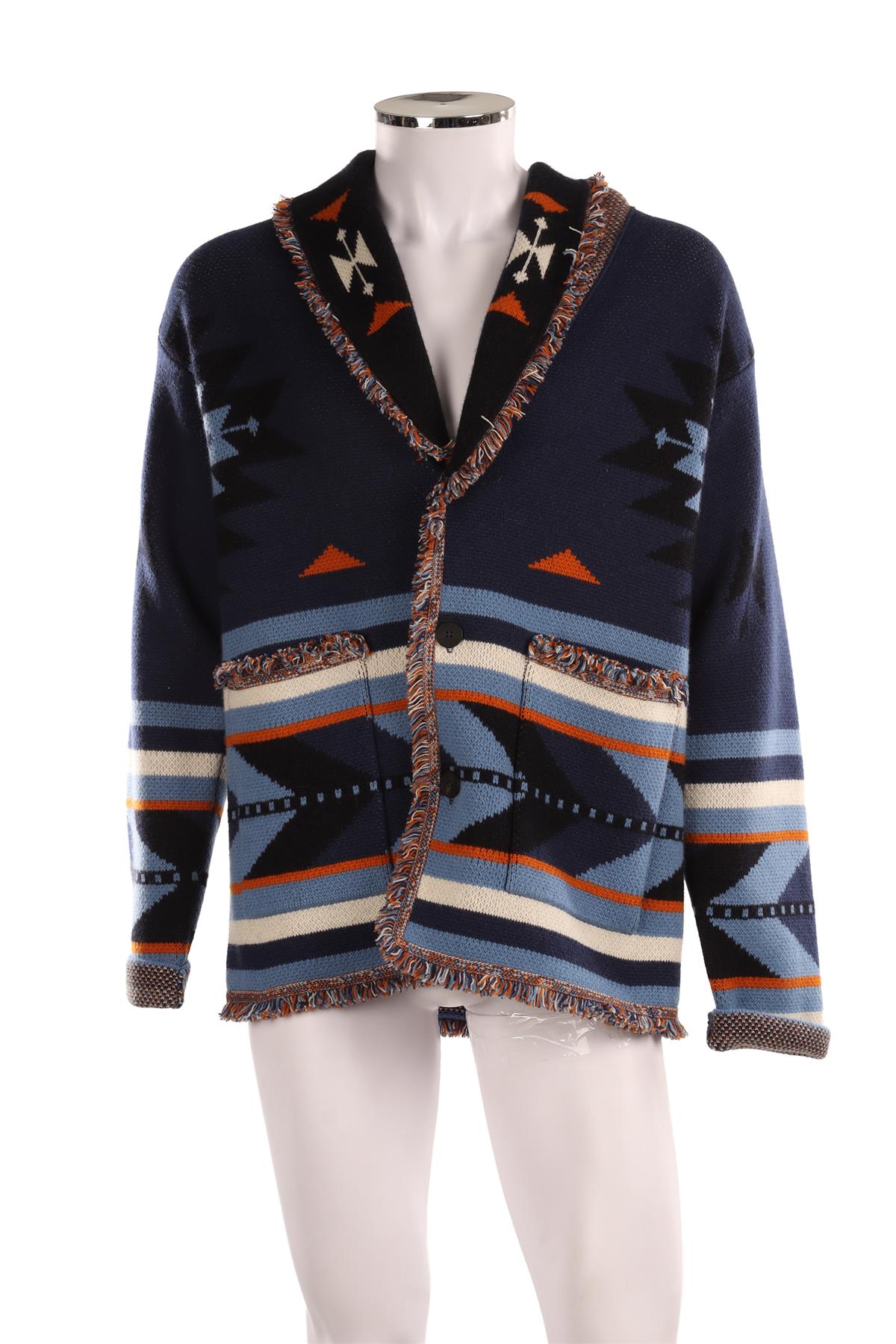 ALANUI NAVY MEN'S CASHMERE CARDIGAN MEDIUM