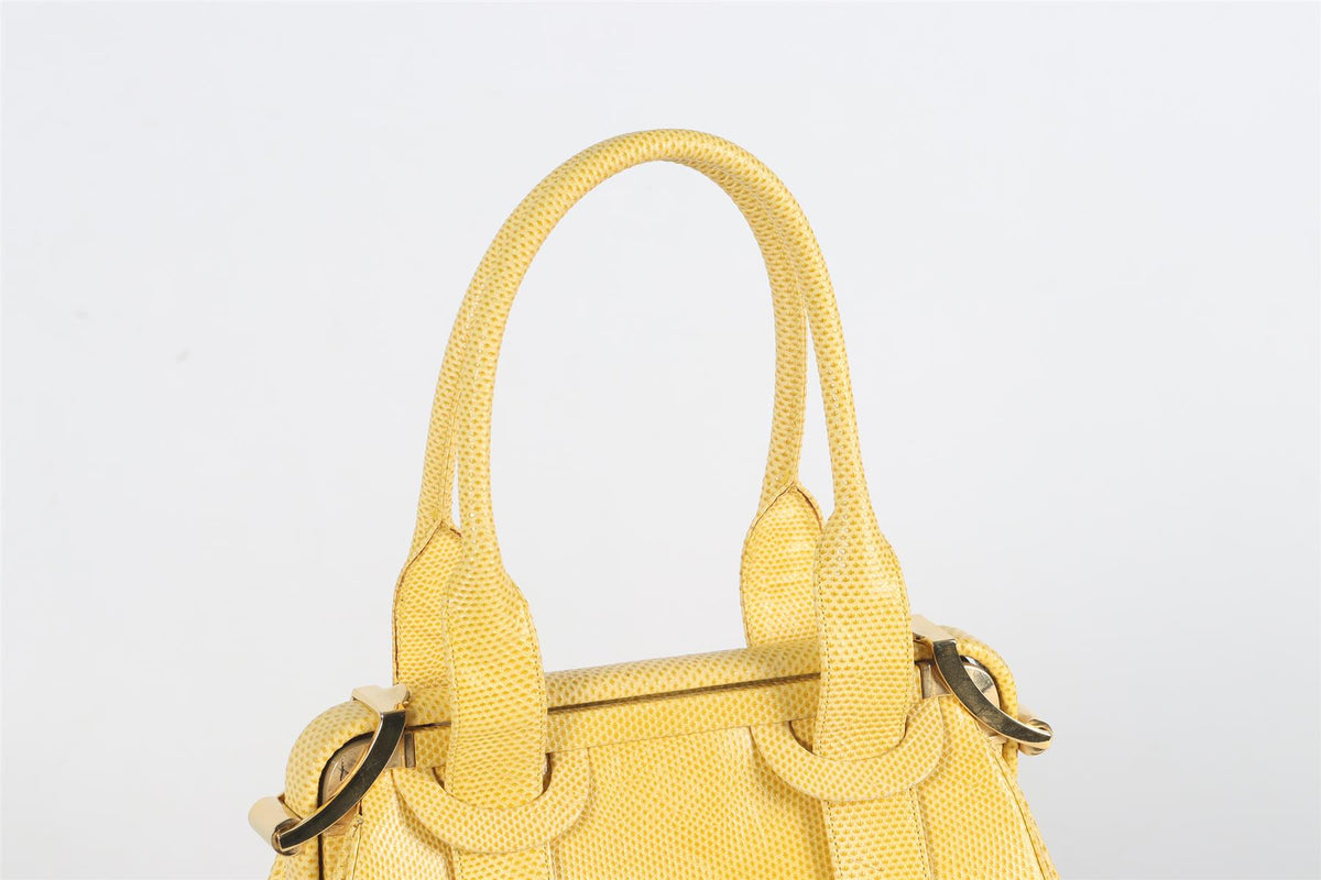 JUDITH LEIBER SNAKE EFFECT LEATHER TOTE BAG