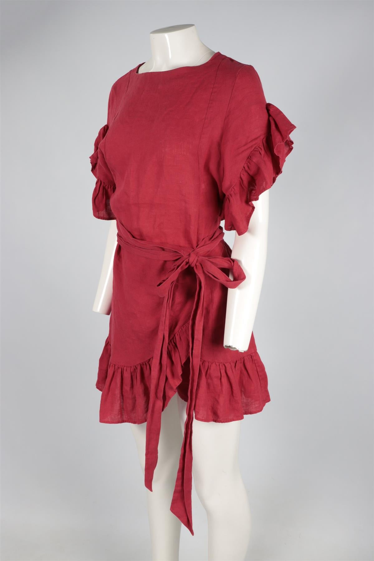 ISABEL MARANT ÉTOILE PINK LINEN MINI DRESS FR 40 UK 12