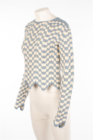 ESCVDO BLUE CROCHET TOP LARGE