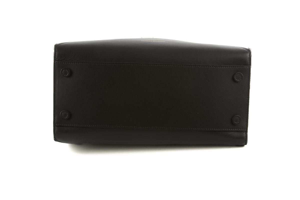 VICTORIA BECKHAM BLACK VICTORIA LEATHER TOTE BAG