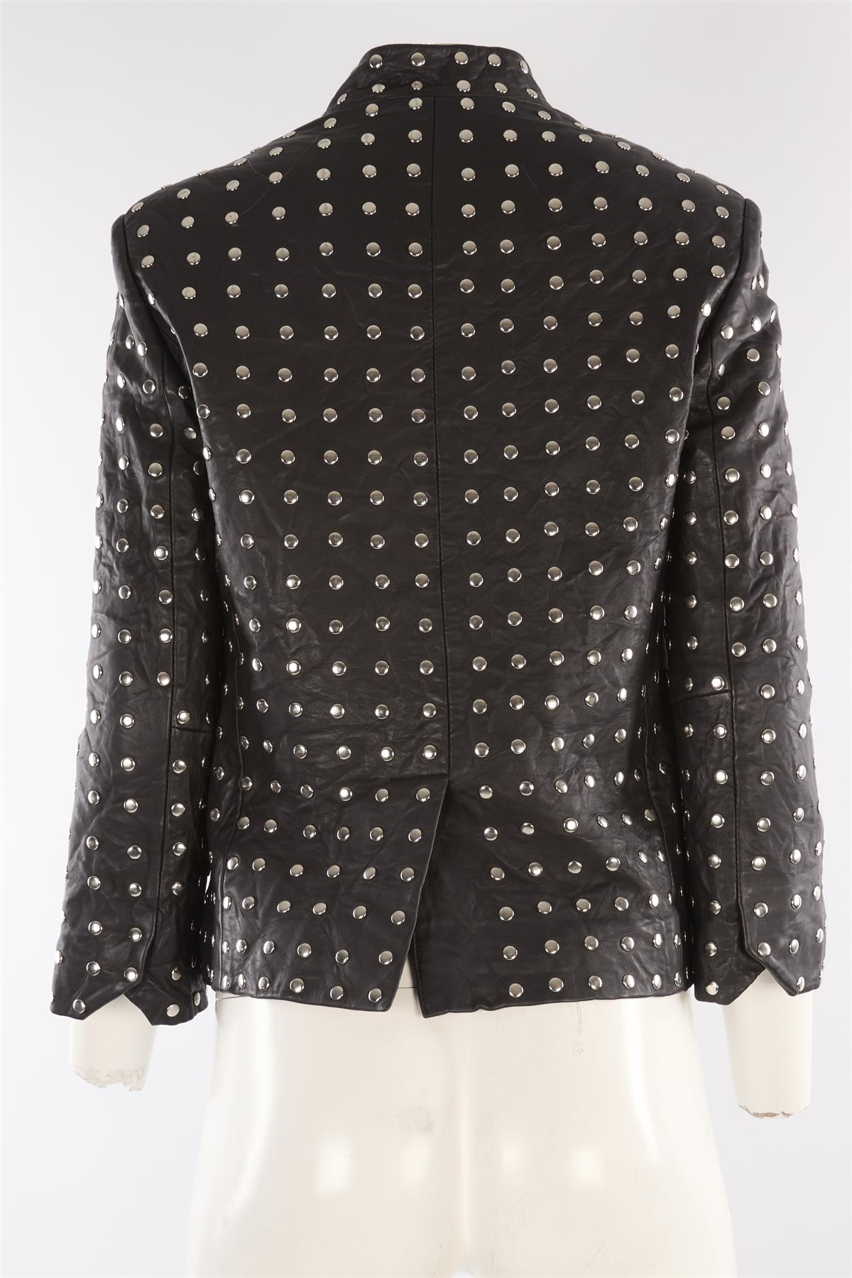ZADIG & VOLTAIRE BLACK LEATHER BLAZER FR 36 UK 8